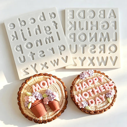 Capital Lower Case Letter Silicone Sugarcraft Mold Cookie Cupcake Chocolate Baking Mold Fondant Cake Decorating Tools