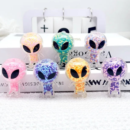 2Pcs Mini Squishy Alien Toys Alien Squeeze Toy Stress Relief Toy for Party Favors Funny Outer Space Creature Balls Fidget Toy