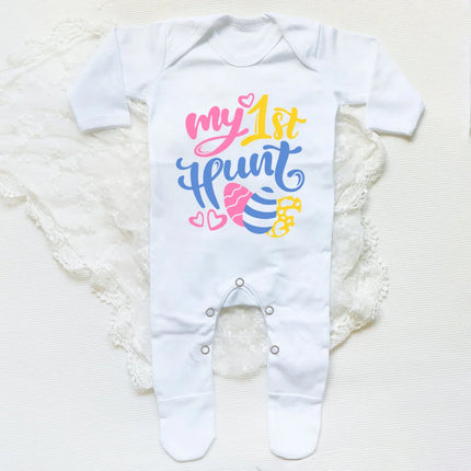 My First Easter Bunny Print Baby Bodysuit Babygrow Sleepsuit Rabbit Infant Long Sleeve Outfit Clothes Infant Easter Party Romper
