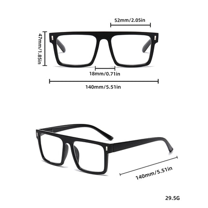 2025New Style Square Frame Big Face Slimming Reading Glasses Trendy Rice Nail Reading Glasses