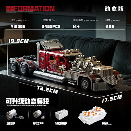 3485PCS MOC Technical Thor 24 Heavy Truck Car Building Blocks Assembling Car Bricks Model Toys for Boys Kids Xmas Gift Set