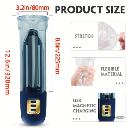 Penis Pump Male Blowjob Electric Sucking Trainer Big Dildo Erection Enlargement Extender Lasting Masturbator Sex Toys for Men 18
