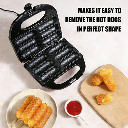 Corn Dog Maker Electric Hot Dog Waffle Maker Toaster Breakfast Machine Double-sided Heating Pan Cake Cooker for Kid Holiday Part