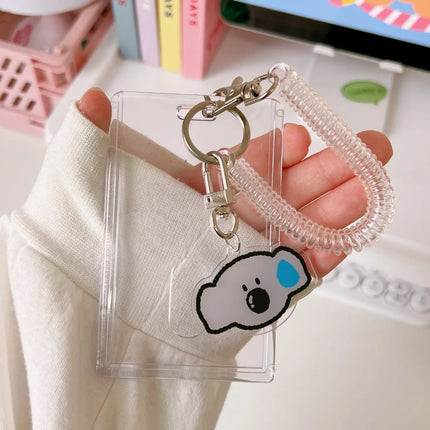 Crystal Butterfly 3 Inch Acrylic Card Holder Photocards Display Credit ID Bank Card Protective Case Keychain Pendant Fashion