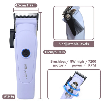 JUCAI MINICANDY JC06 Professional Hair Clipper DLC Blade 7200RPM Brushless Motor with Base Charger 3200mAh Hair Cutting Machine