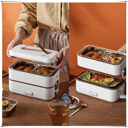 Heating electric lunch box Multi-functional portable plug-in cooking office insulated lunch box