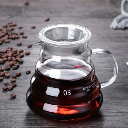 350/600/800ml Hand Brew Coffee Carafe Clouds Shape Clear Glass Kettle Sharing Pot with Lids Espresso Coffee Maker Accessories
