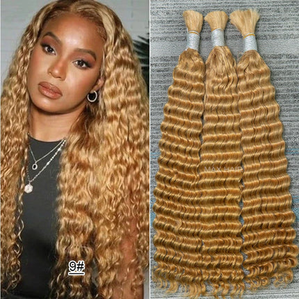 Deep Wave Hair Bulk For Boho Braids 100% Human Hair Extensions No Weft Pure Color Curly 12A Vietnamese Hair 30 inch Bundle