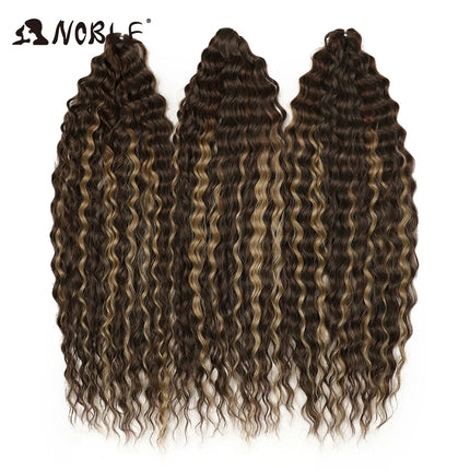 Noble 24Inch 300g Crochet Hair Curl Hair Water Wave Ombre Blonde Twist Crochet Hair Braid Hair Deep Wave Braiding Hair Extension