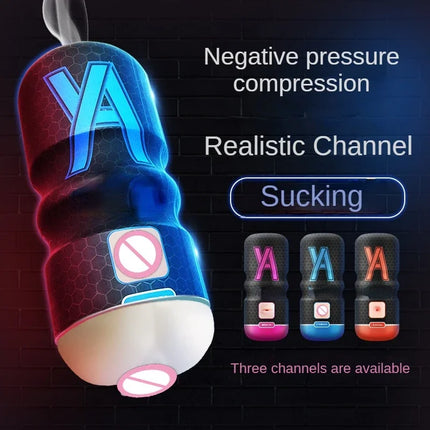 Male Masturbators Cup Powerful Sucking Realistic Vagina Pocket Pussy Blowjob Penis Massager Stamina Trainer Adult Sex Toys 18+
