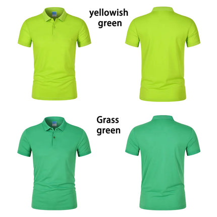 Men's POLO Shirt Solid Color Short Sleeved Top Spring Summer Team Workwear Customized Colors Choose From