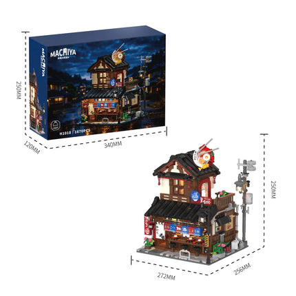 H1010 Japanese Street Scene Series Building Blocks Set, Ramen Restaurant Model Ornament, Educational Assembly Toy, Birthday Gift