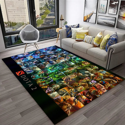 3D Classics Game Dota2 Gamer HD Carpet Rug for Home Living Room Bedroom Sofa Doormat Decor, Kids Play Area Rug Non-Slip Floor Mat