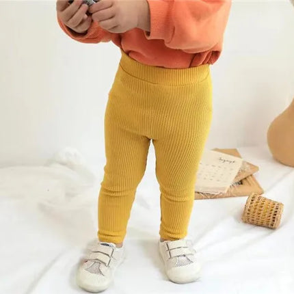 Baby Girls Leggings Cotton Big PP Pants Spring Autumn Kids Girls Pants Fashion Solid Long Trousers Children's Pants 2024 New