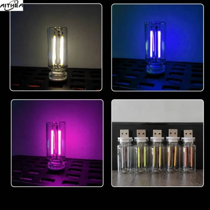 AITHEA USB Touch Control LED Filament Night Light Retro Bulb Atmosphere Lamp for Car Camping Bedroom Home Decor