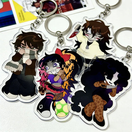 Cute Cartoon Creepypasta Keychain : Jeff The Killer, Jane The Killer, Nina The Killer, Homicidal Liu