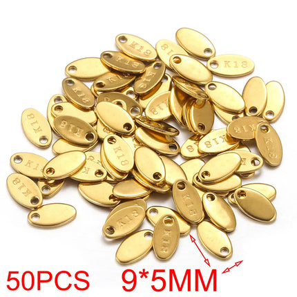 50pcs Stainless Steel Small Heart Charms for Jewelry Making Necklace Bracelet Extend Chain Tail Tag Supplies Material Wholesale