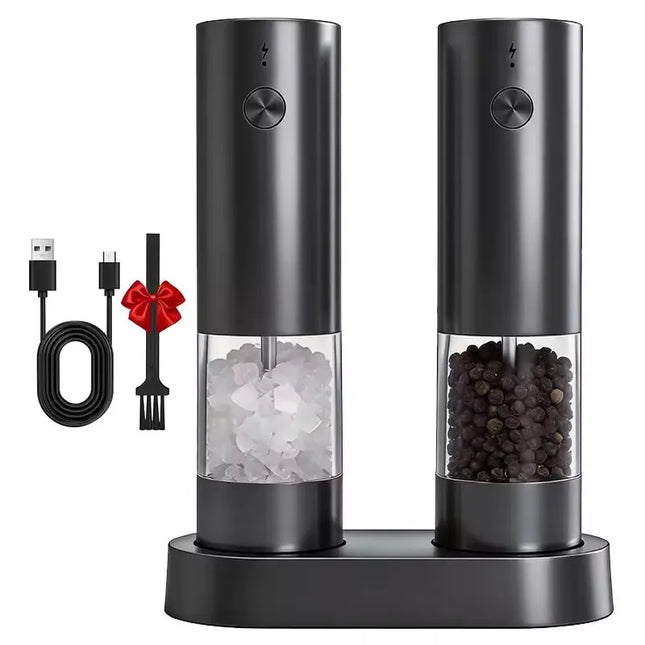 Electric Automatic Salt and Pepper Grinder Set with Led Light Grinder Set Spice Mill Adjustable Spices Grinder Kitchen Tools
