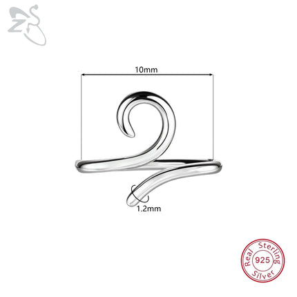ZS 1PC 16G 925 Silver Inner Hook Outer Hook Eyebrow Ring Spiral Bridge Nose Stud Helix Earring Gold Color Cartilage Piercing