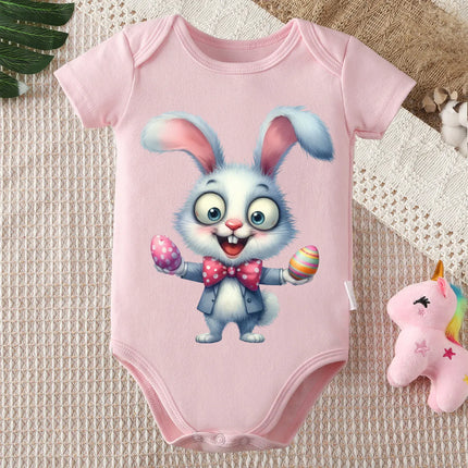 100% Cotton Bodysuit Happy Easter The Cool Rabbit Print Onesie Comfortable Cloths for Baby Jumpsuit for 0 To 12 Months Newborn