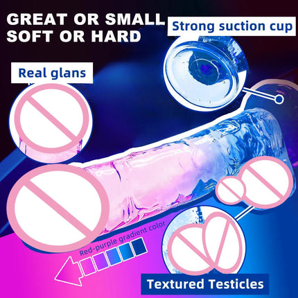 2 Sizes Soft Jelly Dildo Realistic Fake Dick Penis Suction Cup Dildo Realistic Sex Toys For Lesbian Women Female Masturbator