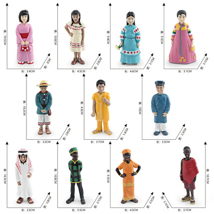 Realistic Pretend Professional Career Figures - Plastic Models of People from around the World Educational Toy Gift for Children