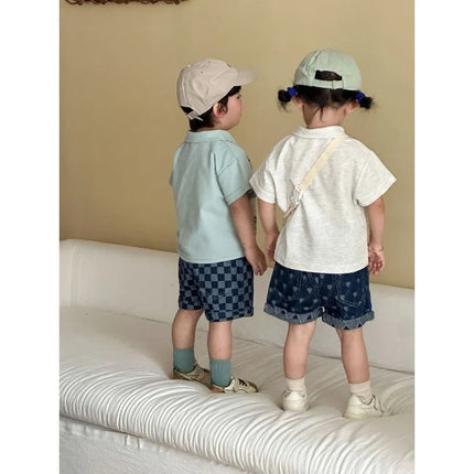 Kids Shirts 2026 Summer Spring Shirt for 1-10 Years New Girls Boys Short-sleeved Blouses Cartoon Baby Fashion Tops