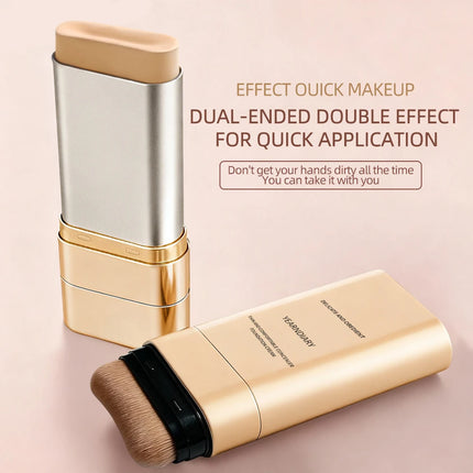 2-in-1 Concealer Foundation Stick - Long-Lasting Full Coverage, Lightweight & Moisturizing, Dual-Ended for Easy Application