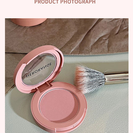 HerorangeHR402 Serbuk Serbuk Monokrom Kalis Air Panjang Tahan Lama Plat Peach Orange Kabus Lembut Lembut Matte Semulajadi Blush