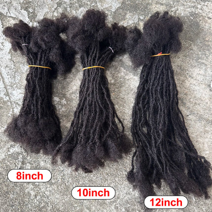 Handmade Interlocking Sisterlocks Curly Tips 100% Real Human Hair Permanent Micro Locs Extensions Natural Looking Soft Dreadlock