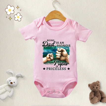 100% Cotton Baby Clothes Bodysuit Daddy I Love You Happy Fathers Day for 0 To 12 Months Newborn Short Sleeves Romper