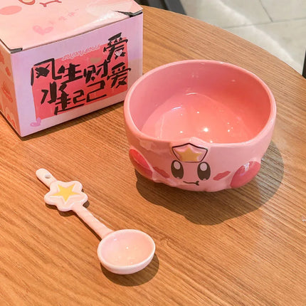Cute Star Kirby Cartoon Peripheral Ceramic Rice Bowl Personal Dining Bowl Special Beautiful Bowl Children'S High End Home Furnis