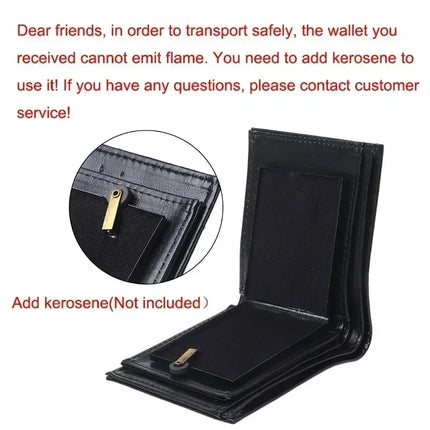 Fire Wallet Magic Flame Big Fire Wallets Oil Open Flame Lighters Smoking Accessories Cool Gadgets Men's Gift