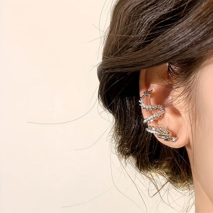 1Pcs Exquisite Dragon Shaped Ear Clip Light Luxury and High-end Earrings for Women Perfect for Daily Wear and Party Gifts