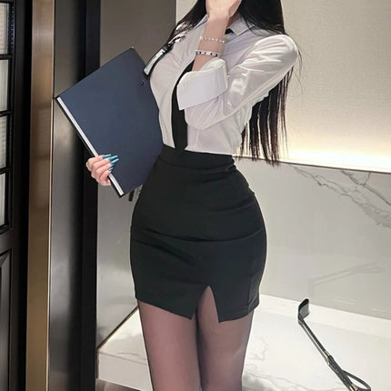 Plus Size Secretary Lingerie Uniform School Teacher Cosplay Japanese Senior Club Office Lady Rolepla Costumes Bodycon Dress