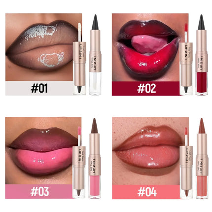 Tapered Lip Liner Lipstick Pen Matte Black Brown Velvet Lipstick Outline Contour Lipliner Water Mirror Moisturizing Lip Gloss