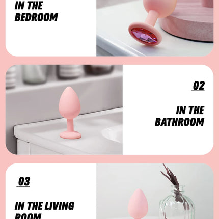 3 Sizes Anal Plug Butt Women Men Silicone Round Shaped Erotic Penetration Anal Bullet Gay anal Masturbator Sex Toy for Adults 18