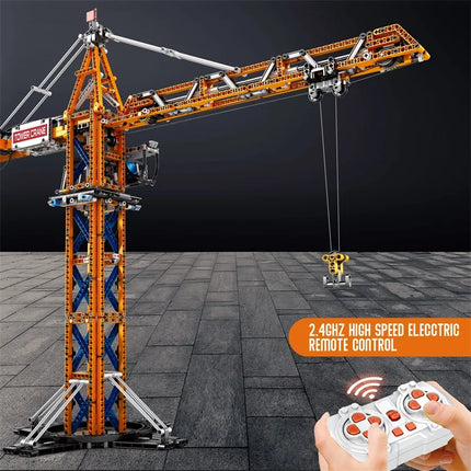 1176PCS Remote Control Tower Crane MOC Model Building Blocks Tower Crane Electric Technology Brick DIY Assembly Toy Holiday Gift
