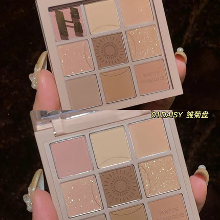 DIKALU Nine Color Eyeshadow Tray Nine Palace Grid Matte Pearl Summer Milk Tea Purple Peach Pink Fresh Niche