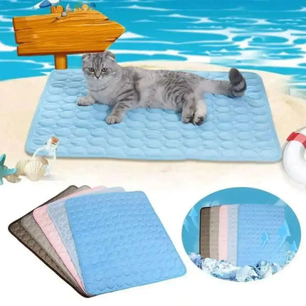 Summer Cooling Cat Mat Pad Mat for Dogs Cat Ice Silk Blanket Sofa Breathable Pet Dog Bed Summer Washable for Small Large Dog Cat