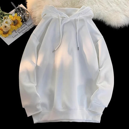 Factory Direct Sales Latest Solid Color Loose Breathable High Street Retro Men's Crew Neck Cotton Versatile Hoodie