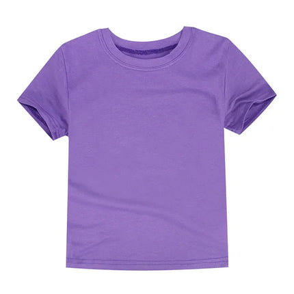 2-16 Years Boys T-shirts Cotton Short Sleeve Girls Clothes Summer Solid T-shirt Teenage Children Tees Kids Korean Top Baby Clothes