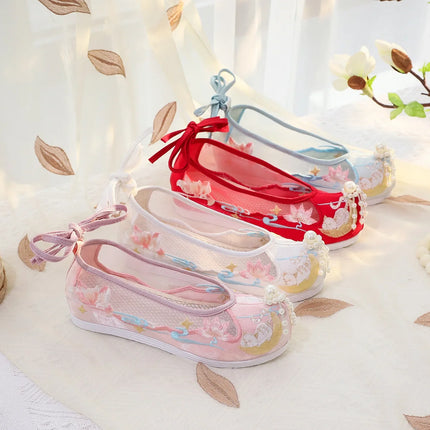 Chasing Moon Hot Sale Of The Season New Style Ming Dynasty Hanfu Shoes National Style Upturned Head Cotton Shoes Ancient Wedding