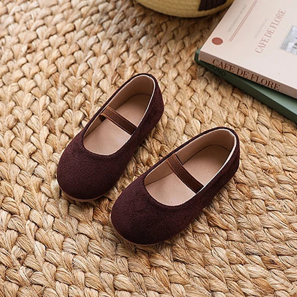 New Girl Dresses Casual Shoes Simple Fashion Children Leather Shoes Solid Color Spring Autumn Kids Princess Ballet Flat Shoes
