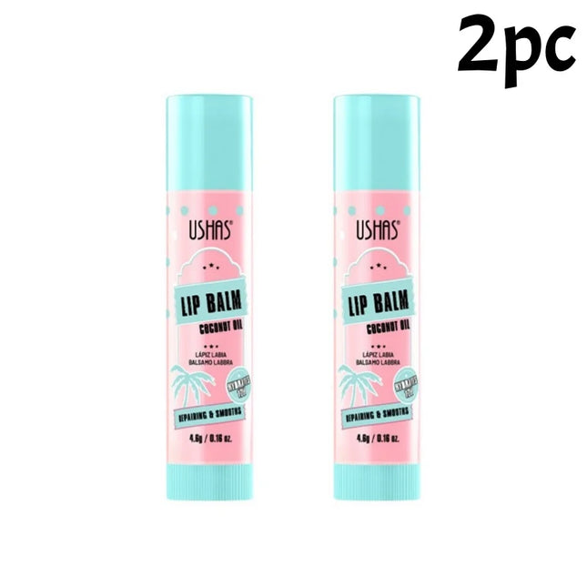 2pcs Coconut Oil Lip Balm Deep Moisturizing Lipstick Natural Plant Essence Lipbalm Prevents Chapped Lips Care for Dry Lips