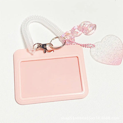 Crystal Butterfly 3 Inch Acrylic Card Holder Photocards Display Credit ID Bank Card Protective Case Keychain Pendant Fashion