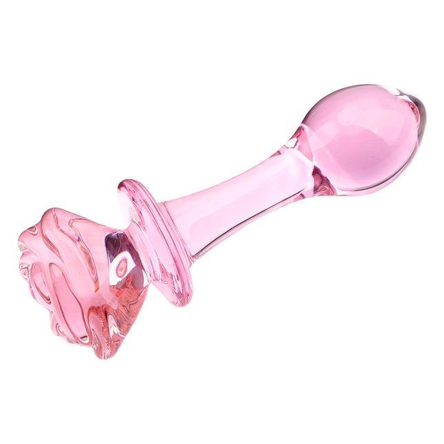 Sexy Rose Anal Beads Glass Butt Plug for Women Vaginal Dilator Dildos Female Masturbator Erotic Products Sex Toys Adults Men 18