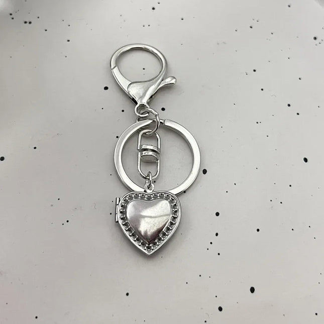 Photo Frame Heart Locket Keychains y2k Handmade Heart-Shaped Small Box Fairy tale Keyring Gift for her