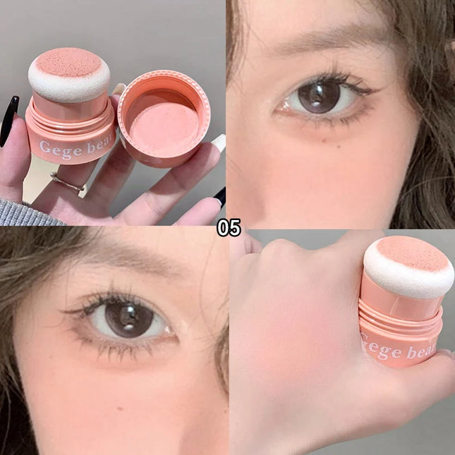 Gege Bear Puffy blush, naturally looking young, Korean style brightening and energetic, natural makeup application