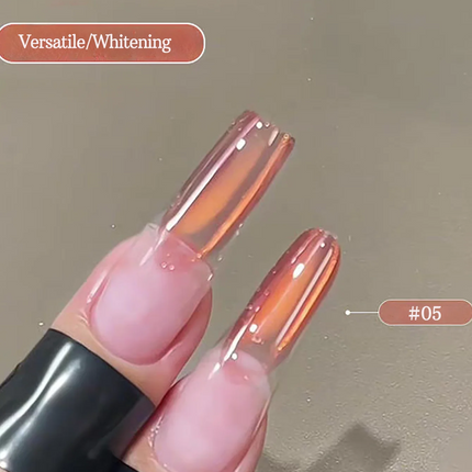 1-12pcs ZH Spring/Summer Ice Transparent Sweet Wine Glass Beads Cat Eye Nail Polish Gel New Flashy Popular Pink Nail Supplies
